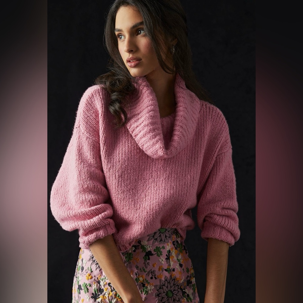 Anthropologie Pilcro Pink Wide Neck Sweater